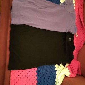 2 tees one black, one purple